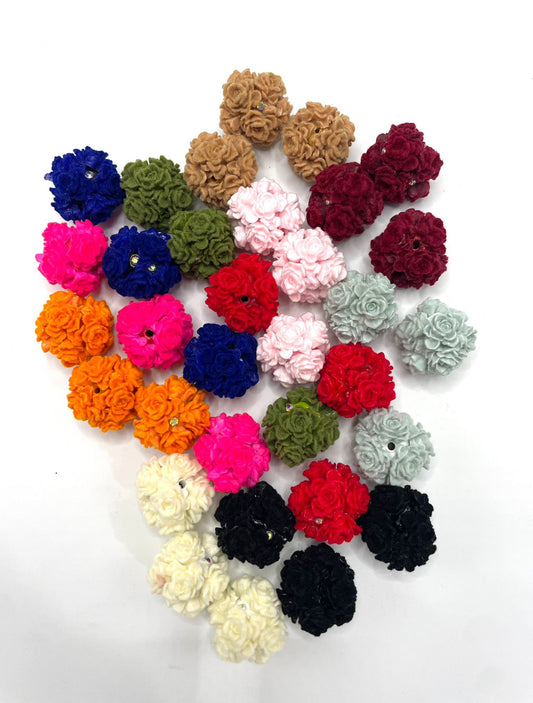 fuzzy flower soft flower fancy flower bead random mix color