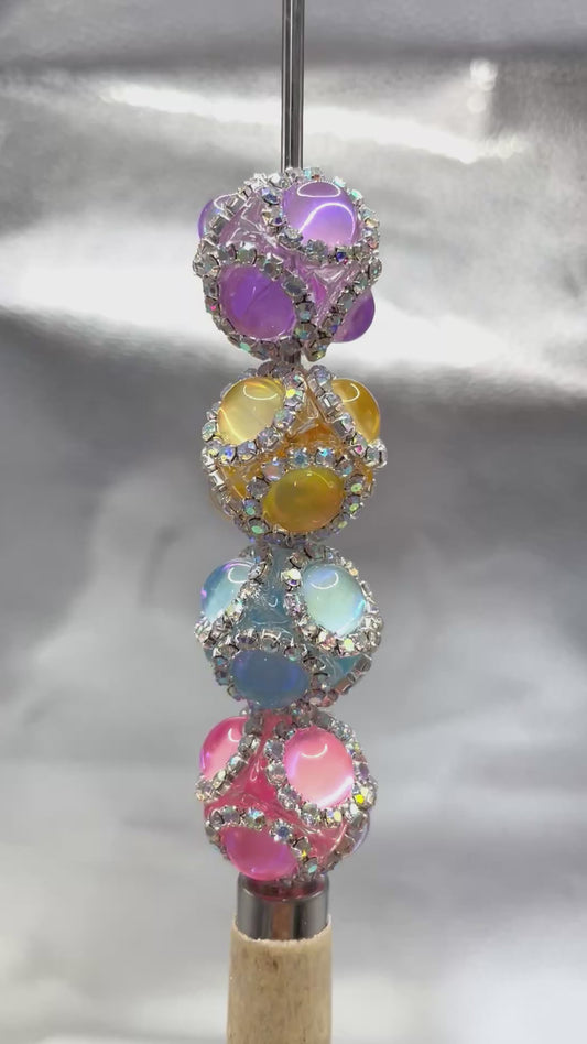 Cat's eye Bubble Acrylic chain beads Translucent acrylic cat eye beads 18mm Random Mix
