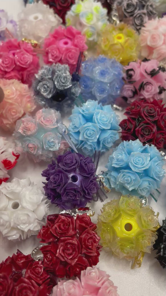 Flower Beads Pendant dangle dangling beads Colored petal beads Rose bead jewelry Random Mix