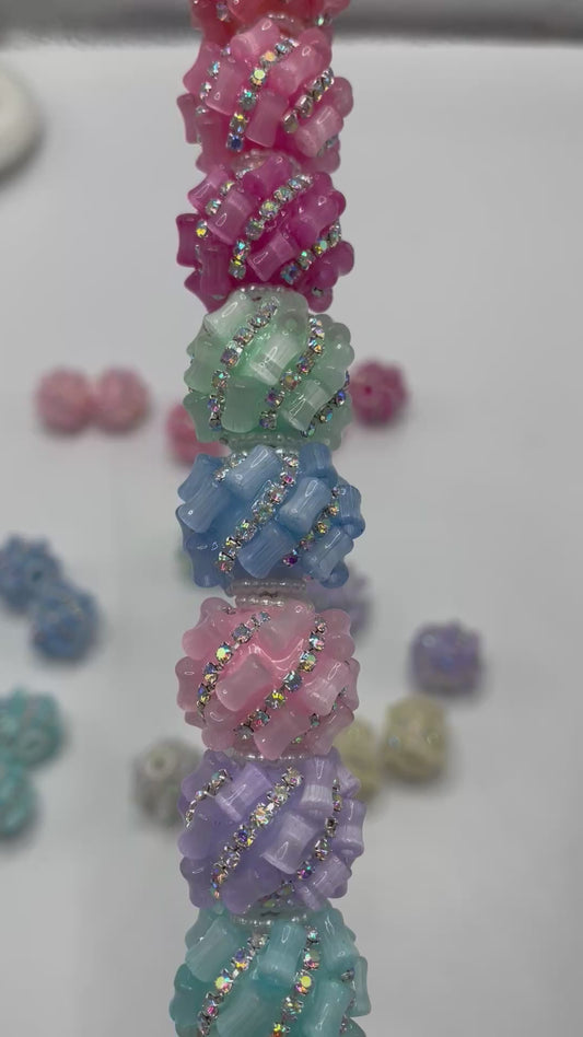 Fancy Beads Acrylic beads Bamboo joint Chain glitter Pearl gasket irregular shape 20 mm to 21 mm