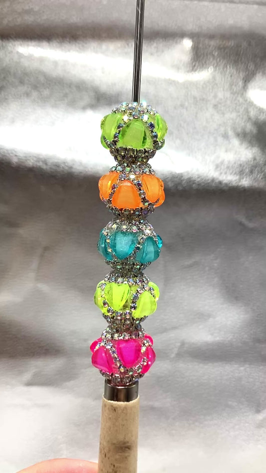 Fancy Beads Acrylic Heart Chain beads Dopamine coloration Neon color 18mm Lantern beads Random Mix