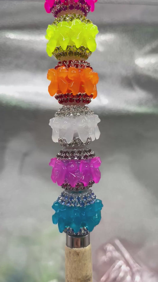 Neon bow Pearl gasket Spacers Candy-colored bow Acrylic bow beads 18mm Random Mix