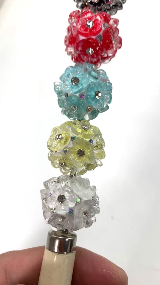 Flower beads Translucent flowers Rhinestone  Flower stamen Clay flower beads Random Mix