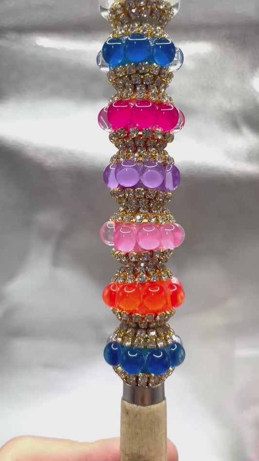 Fancy Beads Bubble Golden Chain Acrylic beads Neon color