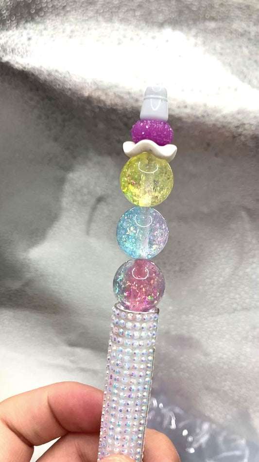 Beaded beadable acrylic glitter galaxy Fine reflective particles beads 16mm