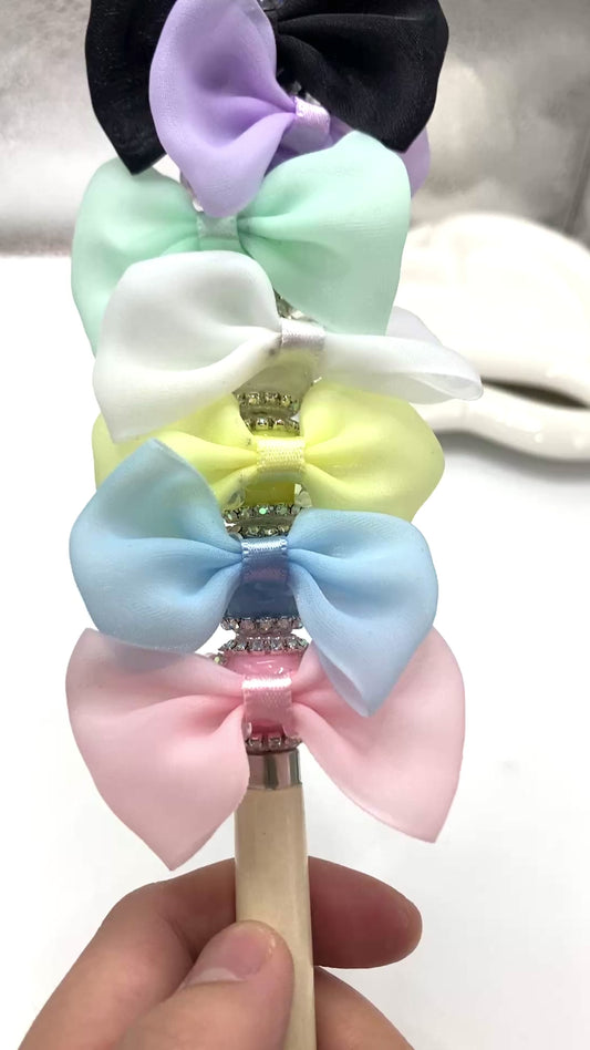 Beaded beadable textile bow Bows made of ribbons Fancy Beads   Attractive and exquisite bow-shaped heart beads Random Mix