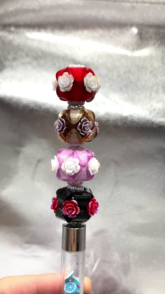 Flower Acrylic heart Pearl gasket Clay beads 22mm Random Mix