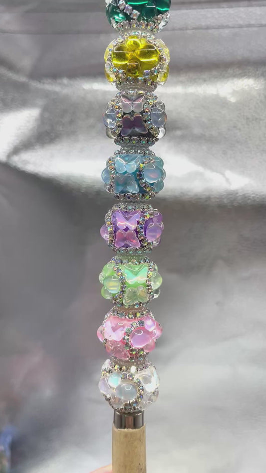 Fancy Beads Butterfly Elliptical bubble Rhinestone Silver chain and pearl gasket Beads 20mm Random Mix