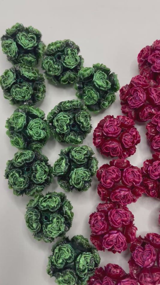 diy clay flower beads rose heart shaped flower beads for Christmas and valentines gift diy colored ,mix