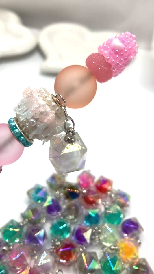 Acrylic pendant Middle layer sandwich Double-layer Sugar Heart Random Mix 16mm