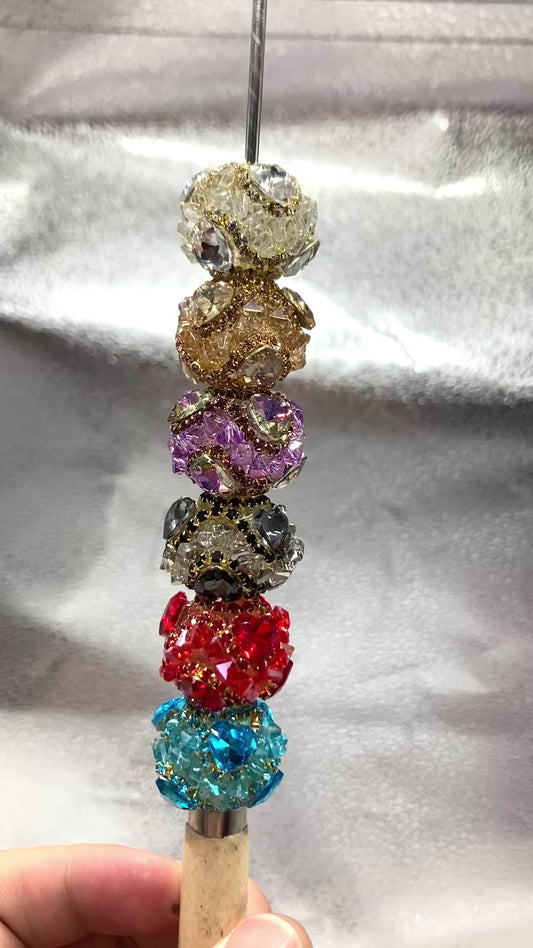 Fancy Beads Acrylic beads Colored chain Rhinestone mirror Heart Beads 23mm