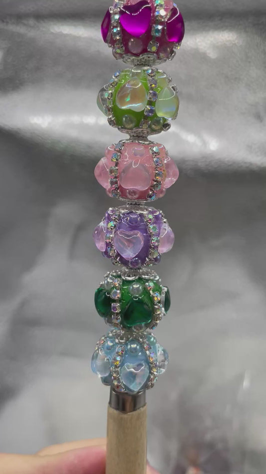 Fancy Beads mirror Heart Chain and bubble Metal gasket Beads Random Mix 20mm