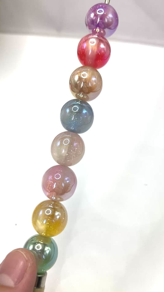 Acrylic glitter Cat's eye Acrylic fine beads UV Acrylic beads Random Mix 16mm