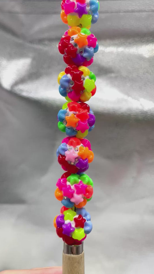 Clay Star Beads Neon star beads Clay star beads 19mm