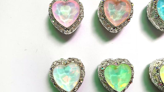 fancy metallic alloy bead Fancy beads Black gun heart bead crystal heart bead  heart UV Gold Mocha color beads random mixed