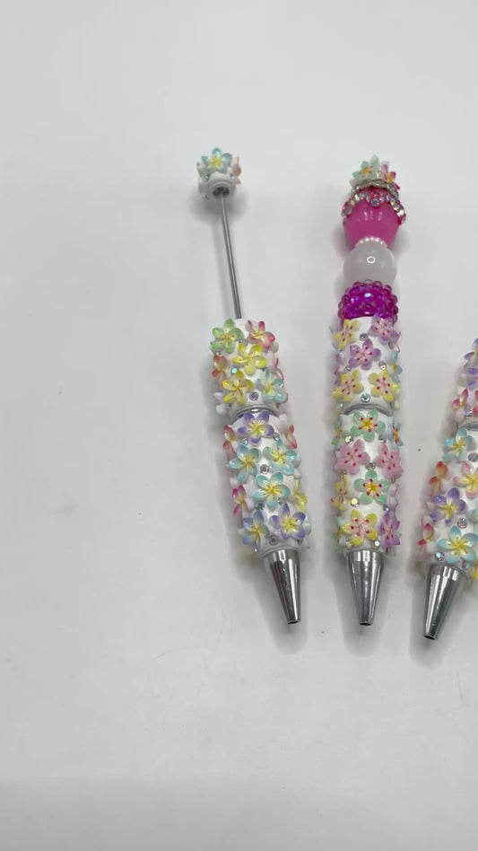 DIY Bead Pen Flower Morning glory Clay flower pen