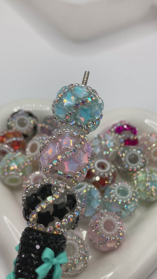 Star bead with chian and pearl spacer fancy beads Random Mix