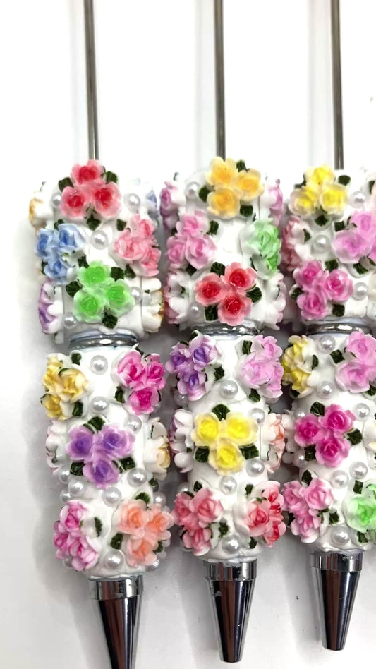 DIY Bead Pen Clay Bead Pencil Multicolored flower pen Random Mix