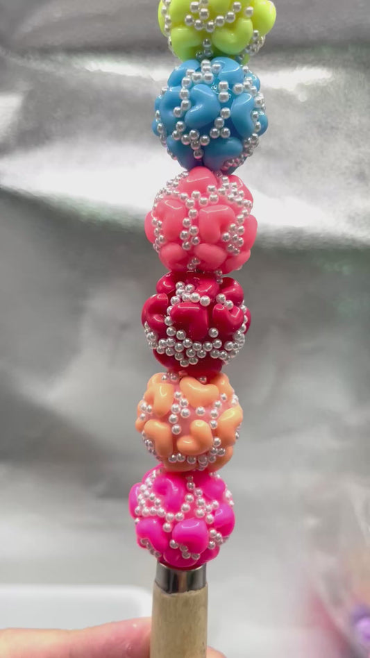 Acrylic Heart Bubble Pearl Acrylic heart piece 20mm Random Mix