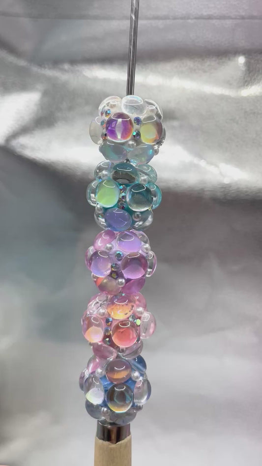 Bubble beads Bubbles of clay beads with rhinestones Fancy 22mm