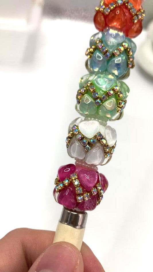 Acrylic beads Chain beads Heart-shaped beads Double-layered heart shape Random Mix