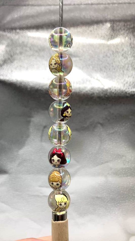Acrylic beads Princess Anime characters Cute transparent beads 16mm