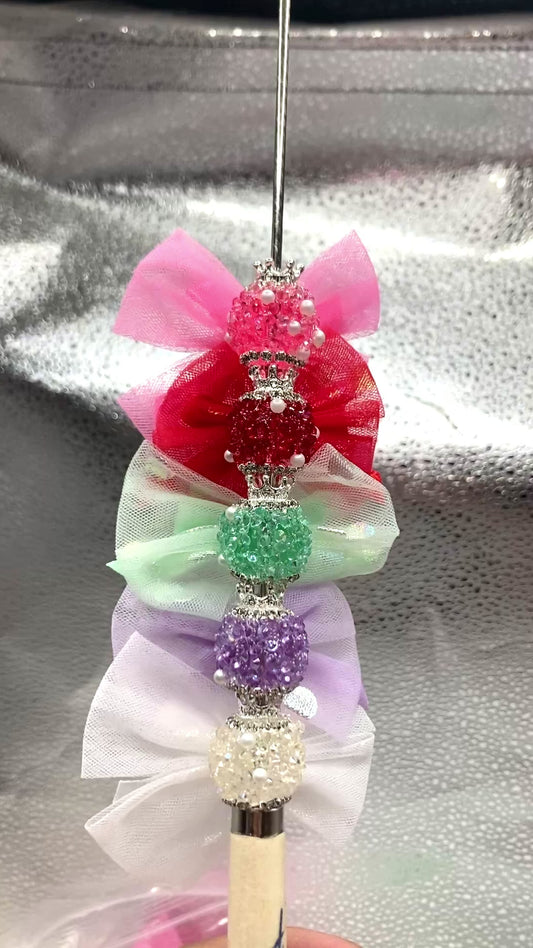 Beaded beadable textile bow Silk with rhinestones Bows made of ribbons Wire netted bow tie Random Mix