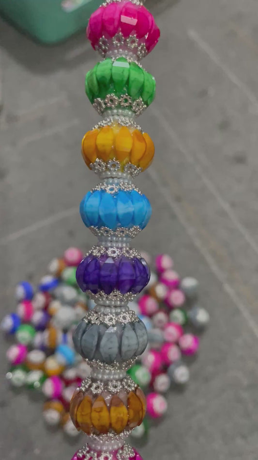 diy beaded beadable beady fancy horse eyes lantern beads ornarments with metal flower and pearl ,random mix