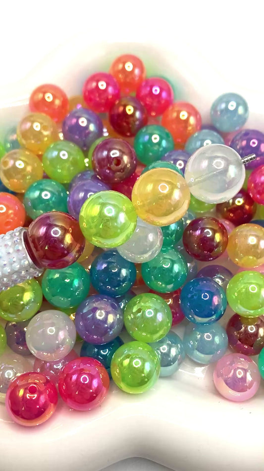 Acrylic beads Colored acrylic UV beads Candy colors Random Mix 16mm #7