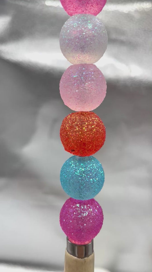 Beaded beadable sequined beads Acrylic beads glitter sequins Neon acrylic beads 16mm