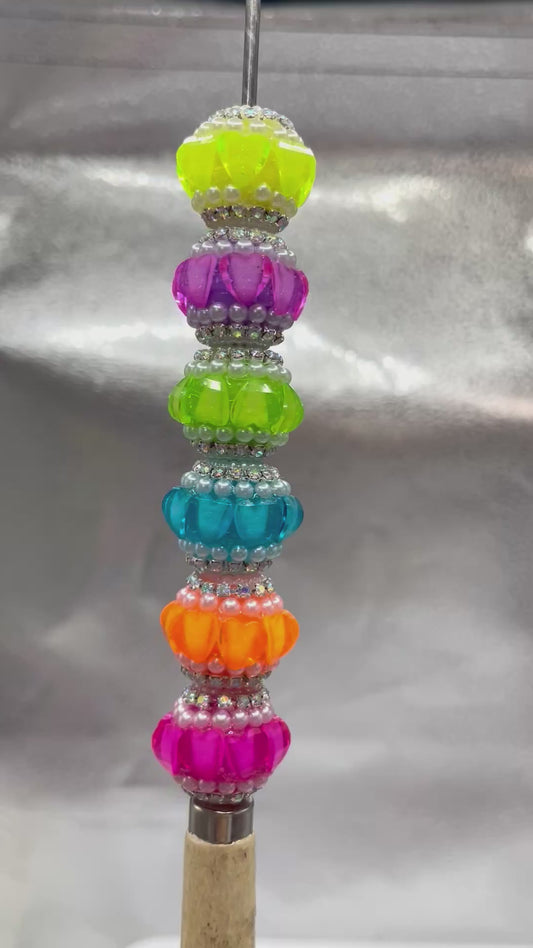 Neon bead heart bead with pearl fancy beads
