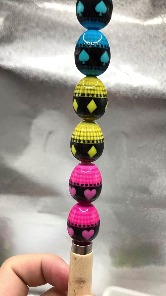 Acrylic beads Colored egg beads Spade Square Plum Blossom Red heart Colored egg beads 16mm