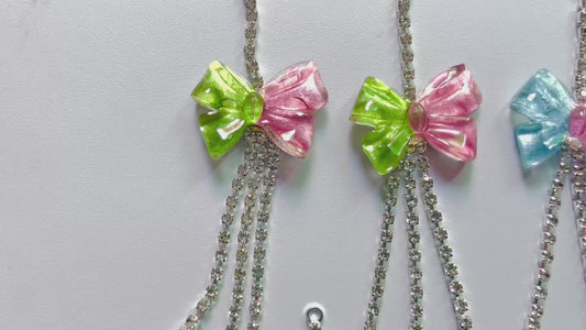 Pendant bow Chain Double-color bow-shaped pendant DIY accessories Random Mix