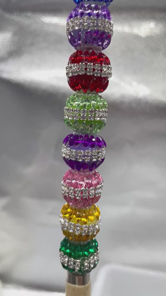 Fancy Beads mirror Acrylic beads Double-layer chain Pearl gasket Random Mix 17mm