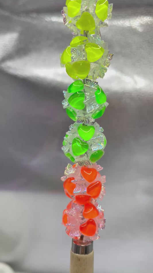 Neon beads heart beads with butterfly fancy beads Random Mix