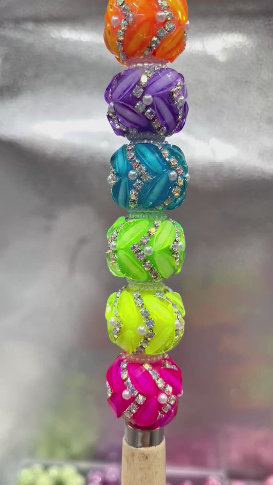 Fancy Beads Pumpkin beads Neon Color Series Pumpkin beads Double-layered chain beads 18mm Random Mix