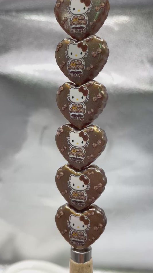Acrylic flow sand beads HK Heart beads Brown sandstone beads 25mm