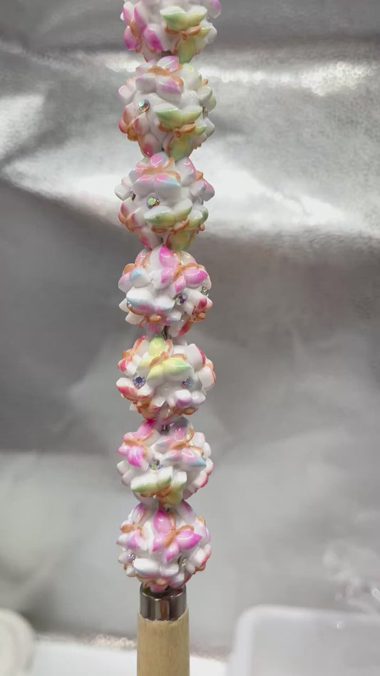 Clay Colored butterfly beads Rhinestone Random Mix 17mm