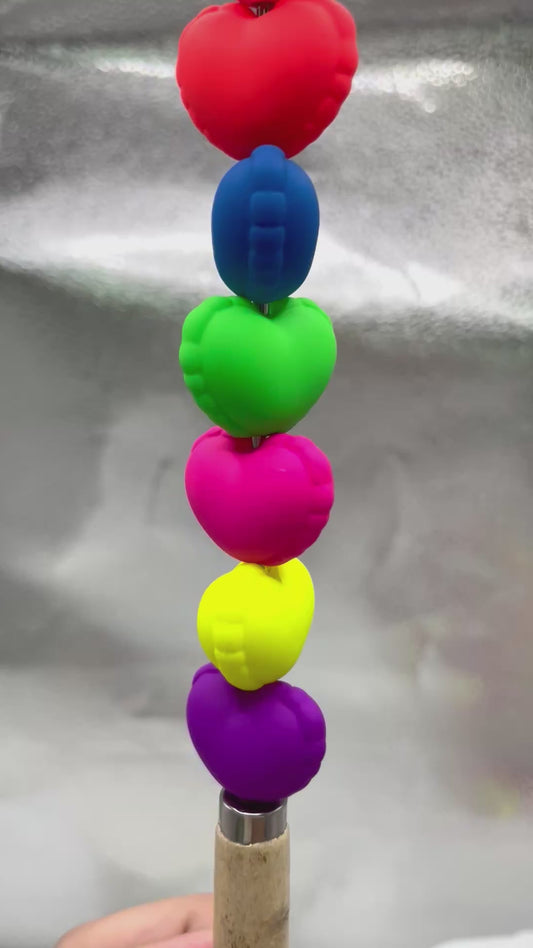 Acrylic beads Neon color Matte Acrilic heart at the hem of the skirt 24mm