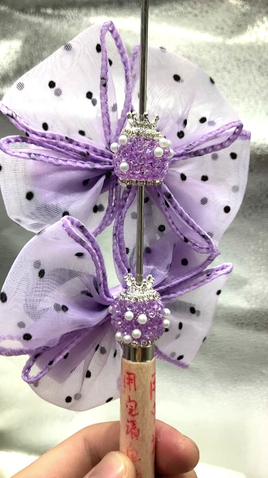 bow Lace bow Silk bow tie Striped purple bow Crown Sugar Chain