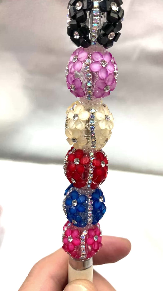 3d flower bea d with rhinestone fancy bead