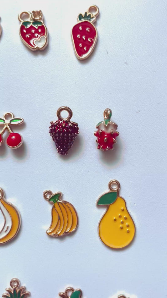 Pendant Metal sheet Fruit pendant charm Fruit Series Random Mix