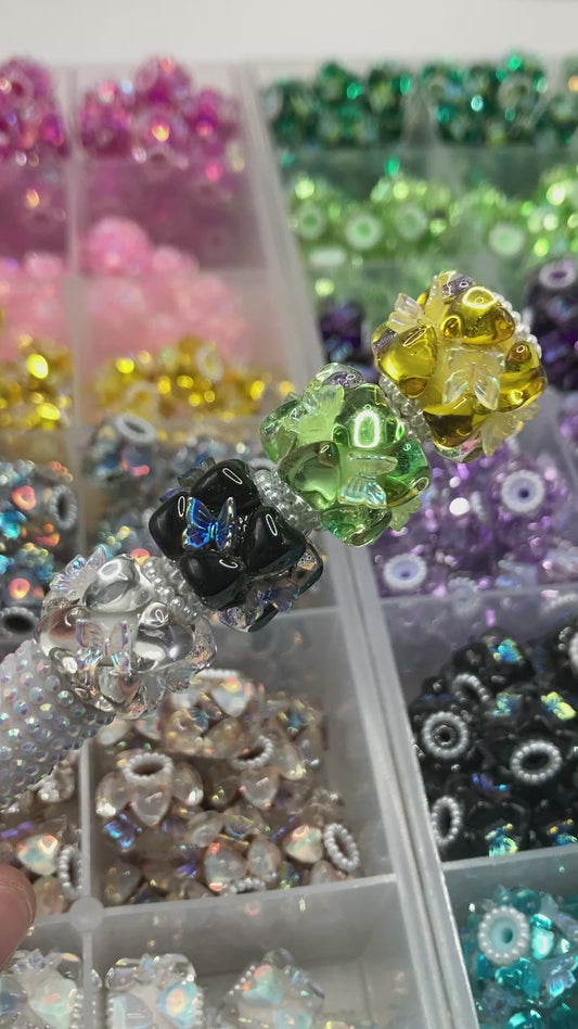 Fancy Beads Acrylic heart beads Butterfly beads Pearl gasket mirror  Random Mix