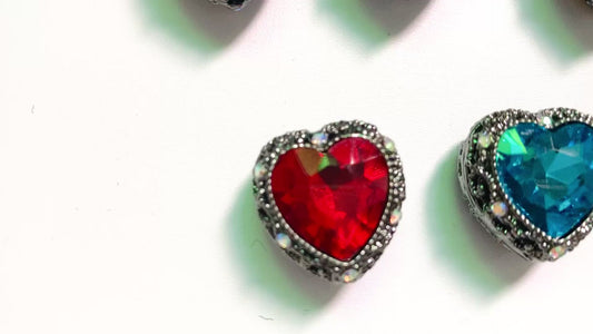 fancy metallic alloy bead Fancy beads Black gun heart bead crystal heart bead  heart UV Gun black color beads random mixed
