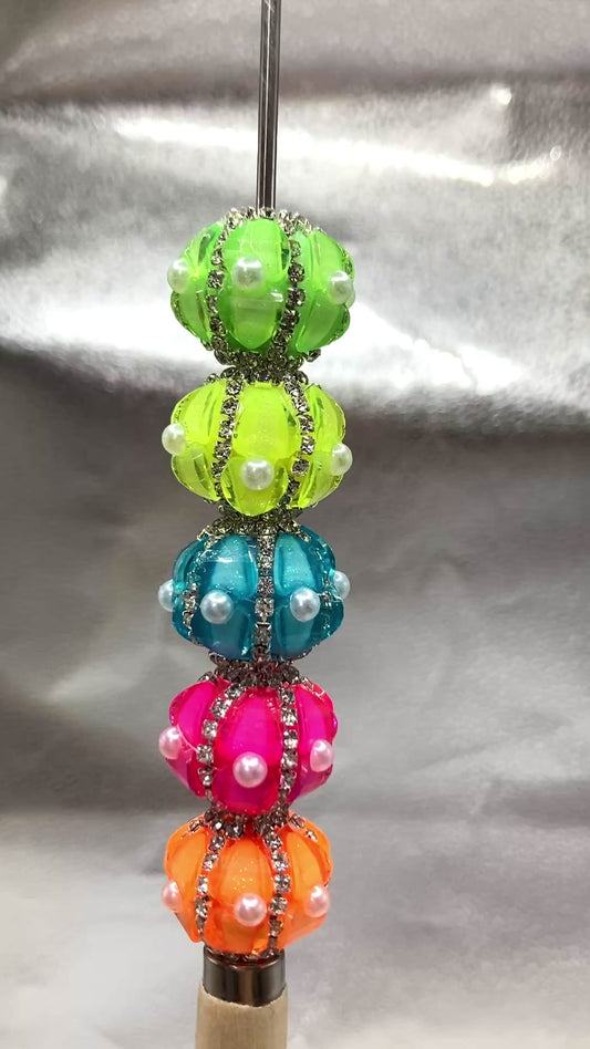 Fancy Beads Acrylic Heart Chain beads Dopamine coloration Neon color 21mm Lantern beads Random Mix