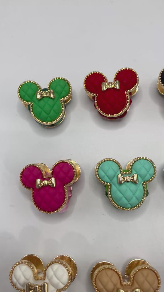 diy fancy bead Mick MKY head beaded beadable metallic with bow gold color edge ,colored ,mix