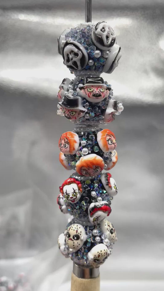grinch Puppet beads Horror Terrible The protagonist of a horror movie Acrylic water droplet bead string jewelry Halloween Series Random Mix