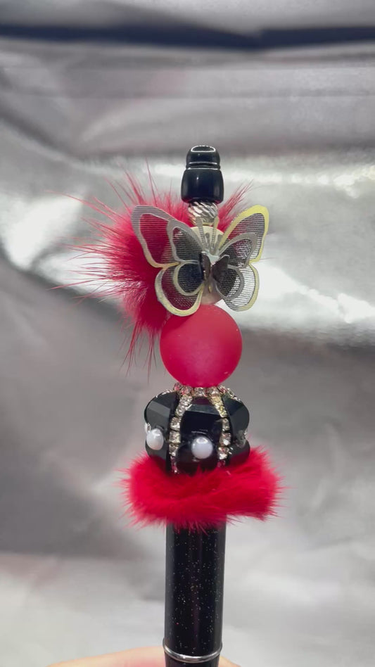 Butterfly beads Fancy Beads Multicolored Fuzzy Beads Double-layer butterfly Random Mix