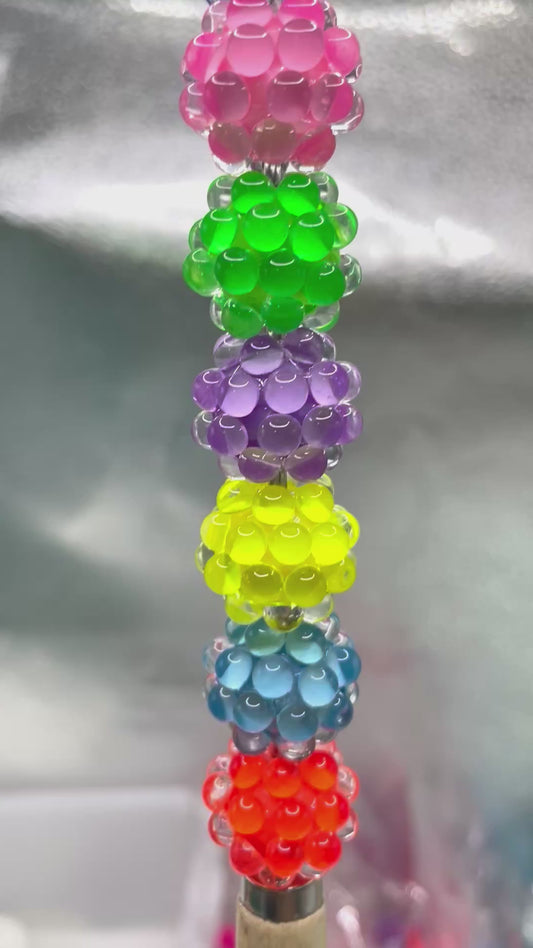 Bubble beads Acrylic beads Dopamine coloration Neon color 20mm Random Mix