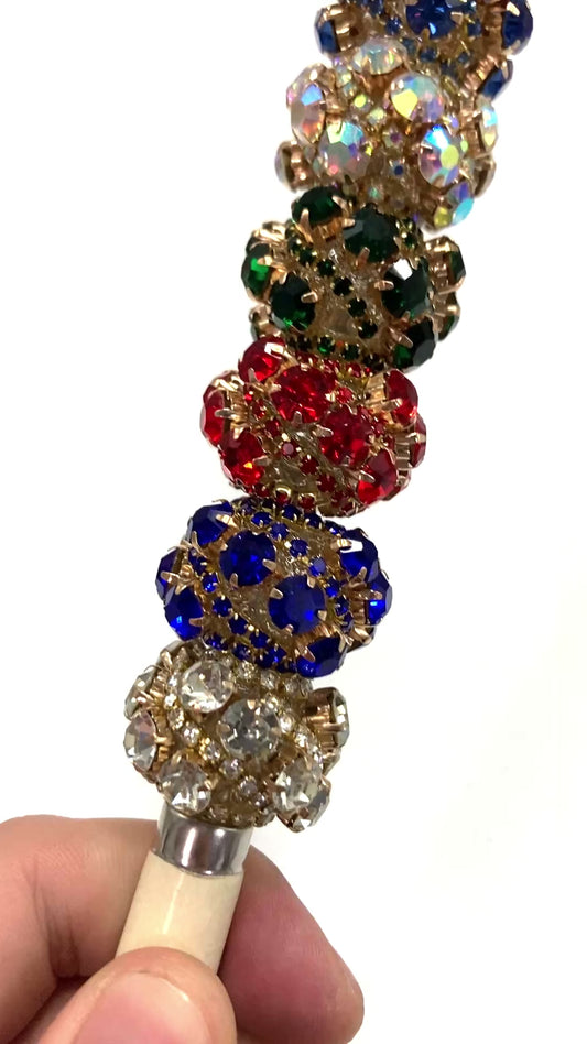 Fancy Beads Large chain Large water drill Golden chain with vintage Rhinestone beads Bronze-colored beads Random Mix